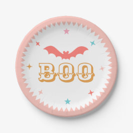 Halloween rosa, ¡Boo! Plato de papel