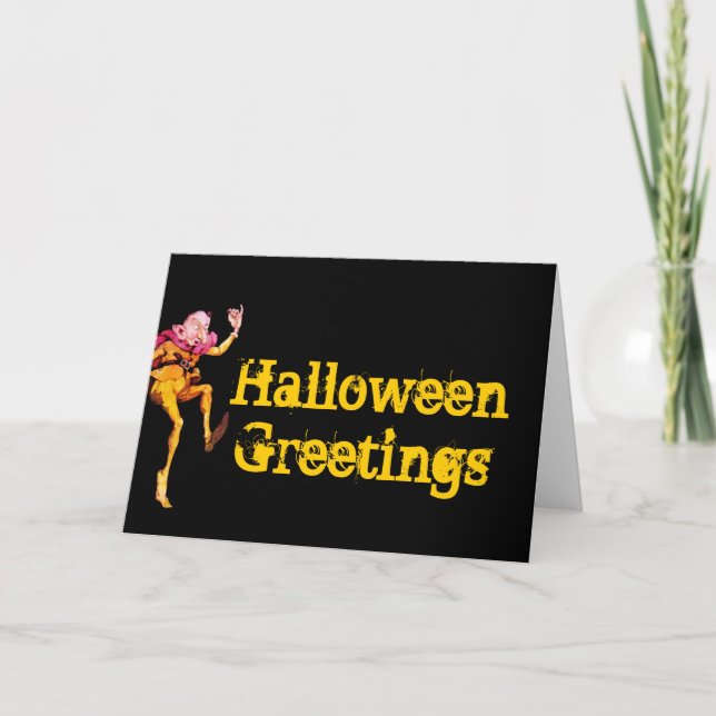Halloween Saludos Tarjeta Elf de Woodland (Anverso)