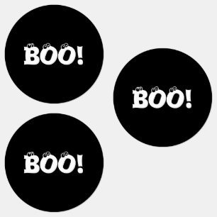 ¡Halloween Scary Boo! etiquetas de pegatina negro