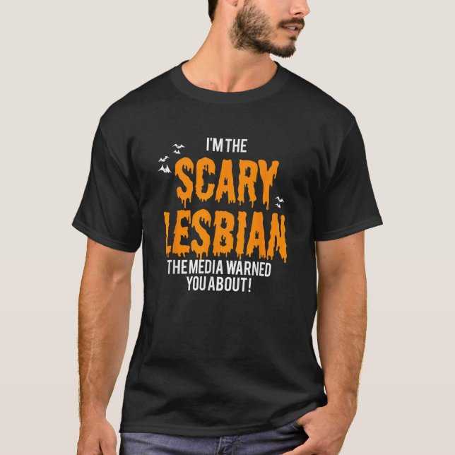 Halloween Scary Costuve a Camisetas lesbianas Cou (Anverso)