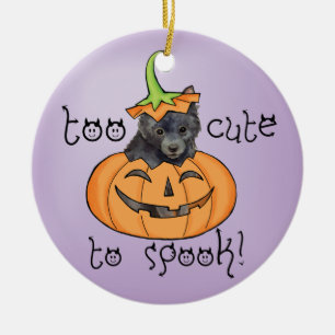 Halloween Schipperke Ornamento cerámico