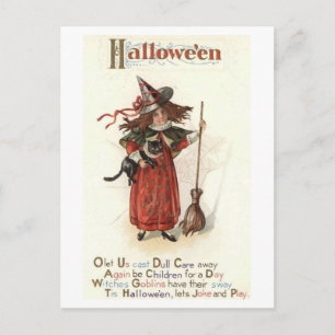 Halloween, sé niños por un día, vieja postal