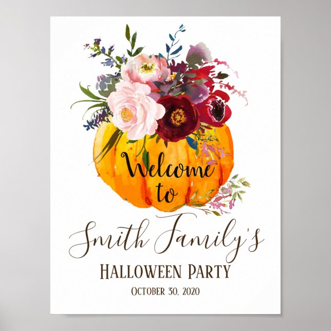 Halloween, señal de bienvenida de calabaza (Frente)