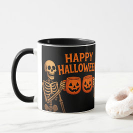 "Halloween Skeleton Mug con tazas de calabaza - Fa