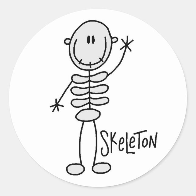 Halloween Skeleton Stick Figure Pegatina (Anverso)