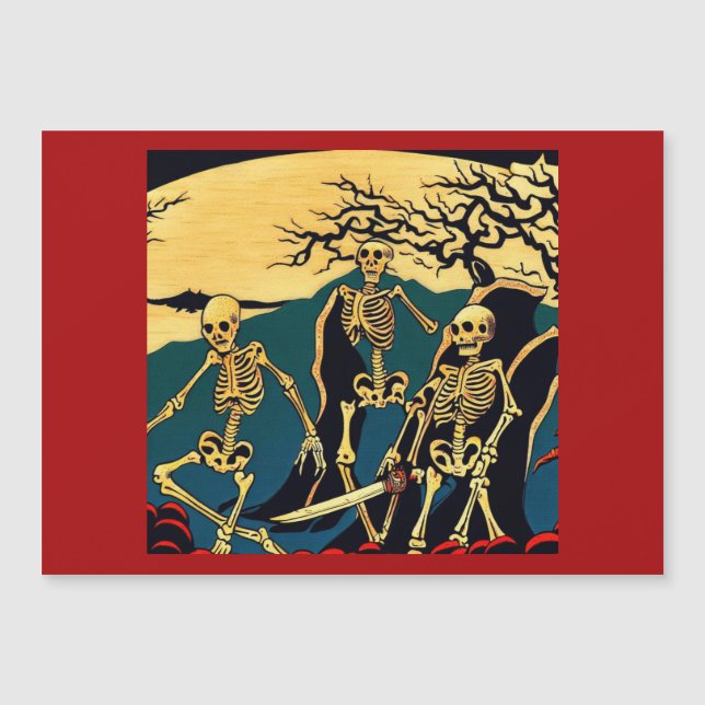 Halloween - Skeletons Woodcut 4 (Anverso)