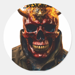 Halloween, SKULL, Pegatinas redondos clásicos