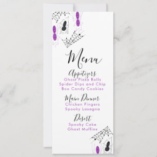 Halloween Spider Doodles Birday Party Menu