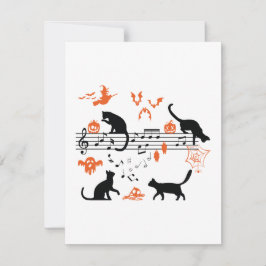 Halloween Spooky and Scary Cats Play Music Note