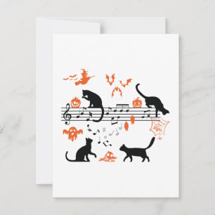 Halloween Spooky and Scary Cats Play Music Note