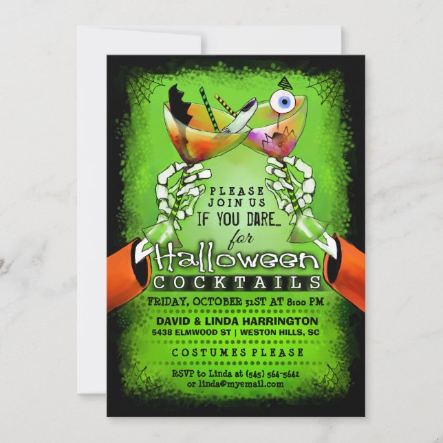 Halloween Spooky Bebe Cocktail Invitación (Anverso)