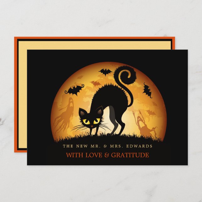 Halloween Spooky Boda - Tarjeta de agradecimiento (Anverso / Reverso)