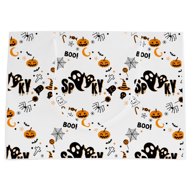 Halloween Spooky Fantasma Gran Bolsa de Regalo (Anverso)