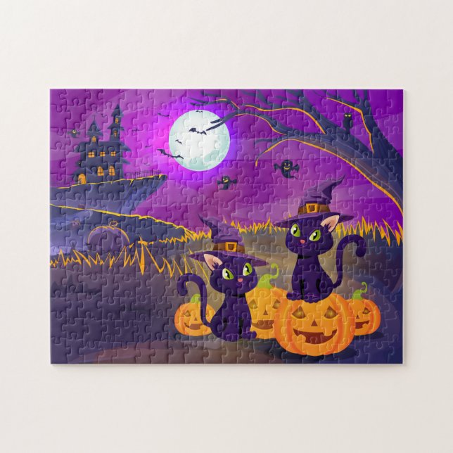 Halloween Spooky Kitties Jigsaw Puzzle (Horizontal)