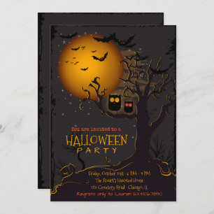 Halloween Spooky Owls Party Invitación