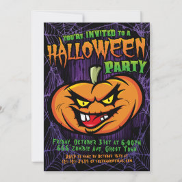 Halloween Spooky Pumpkin head Invitación