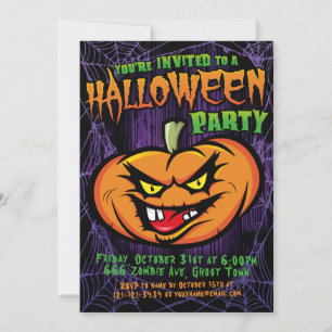 Halloween Spooky Pumpkin head Invitación