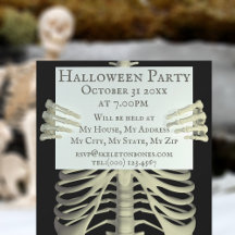 Halloween Spooky Skeleton Party Invitación
