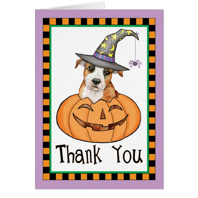 Halloween Staffordshire Bull Terrier Gracias (Frente)