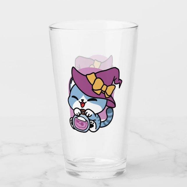 Halloween Tabby Cat – Witch Hat & Potion Art (Anverso)