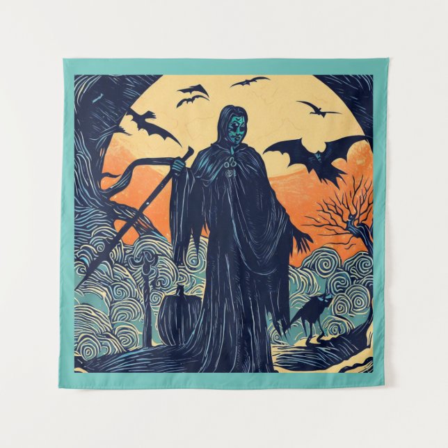 Halloween - Tapiz estilo 3 de madera (Anverso)