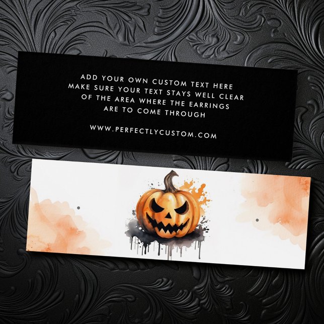 Halloween tarjeta de presentación de pendientes de (Halloween Jack-o-lantern stud earring display card)