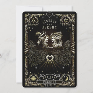 Halloween Tarot Card "Together With" Invitación