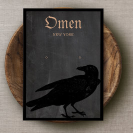 Halloween Tema Black Crow Earring Display Card
