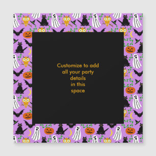 Halloween Theme Collage Toss Pattern Purple