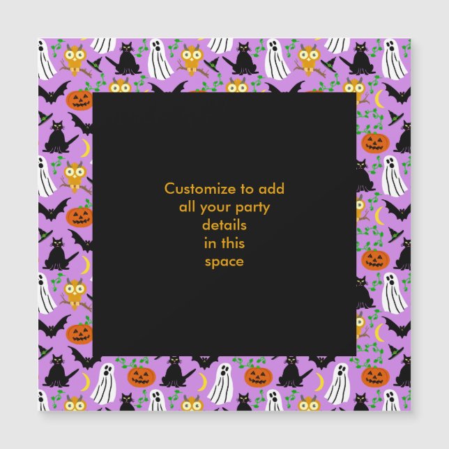 Halloween Theme Collage Toss Pattern Purple (Anverso)