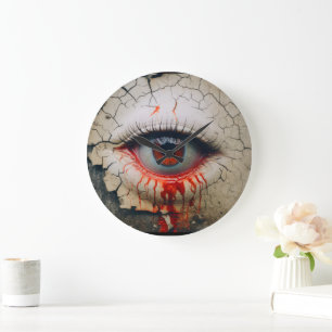 Halloween Un Ojo Que Llora El Reloj De Pared De Sa
