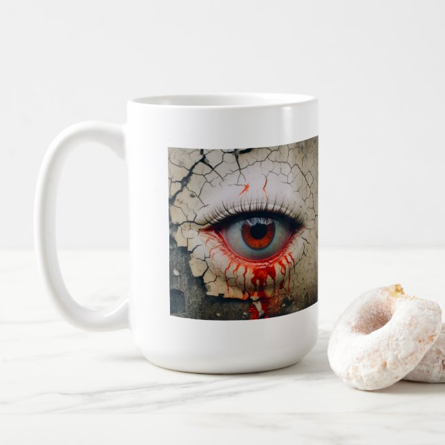 Halloween un ojo que llora tazas de sangre (Con donut)