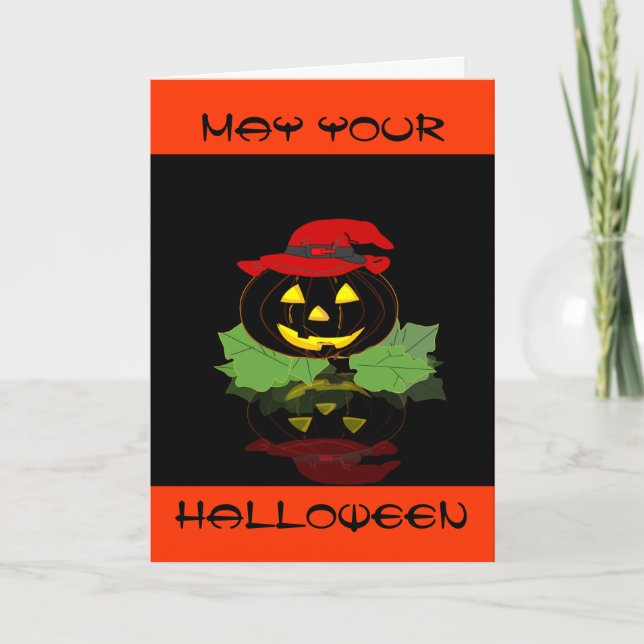 Halloween viendo doble tarjeta de felicitación (Anverso)