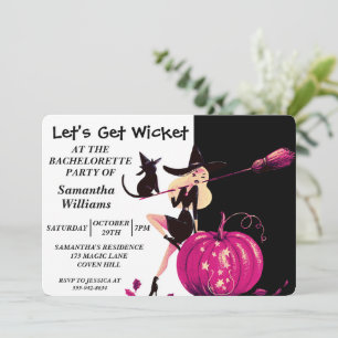 Halloween Witch Bachelorette Party Invitación