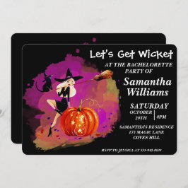 Halloween Witch Bachelorette Party Invitación