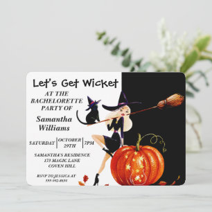 Halloween Witch Bachelorette Party Invitación