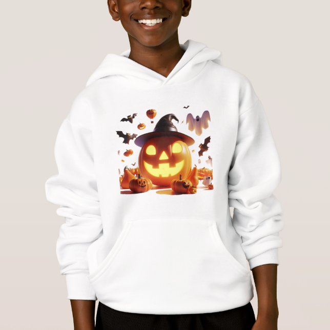 Halloween Witch Calabaza Blanco Ghost Bats Magic (Anverso)