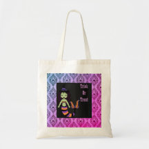 Halloween Witch Mermaid Trate bolsa Tote Bag Brigh