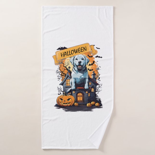 HALLOWEEN Y PERRO (Toalla de baño)