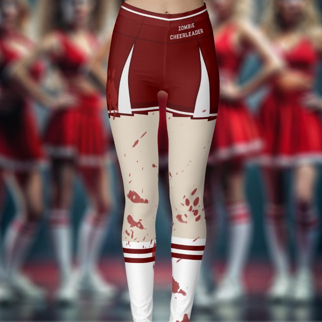 Halloween Zombie Cheerader Costume Leggings (Perfect leggings for those times you need to be a zombie cheerleader)