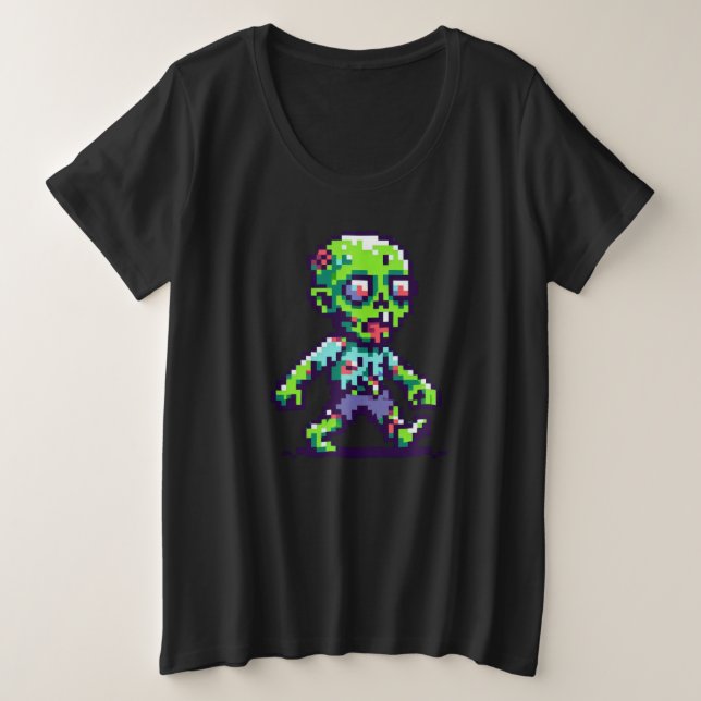 Halloween zombie divertido de 8 bits (Anverso del diseño)