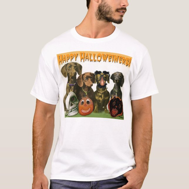 Halloweiners feliz - camiseta de Halloween del (Anverso)