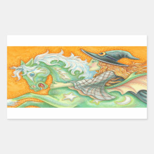 HALLOWS EVCH WITCH Y HORSE PEGATINAS Rec SHEET