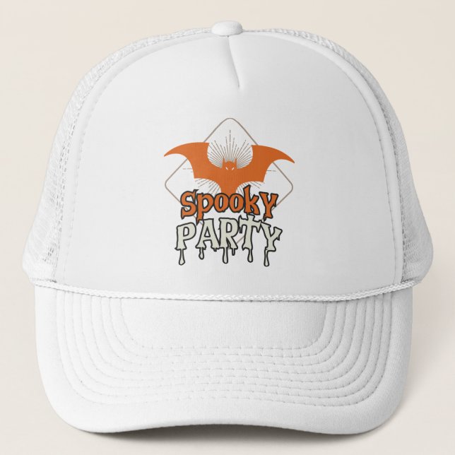 Hallween Trucker hat, espeluznante sombrero de béi (Anverso)