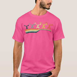 Halterofilia con camisetas estilo retro vintage