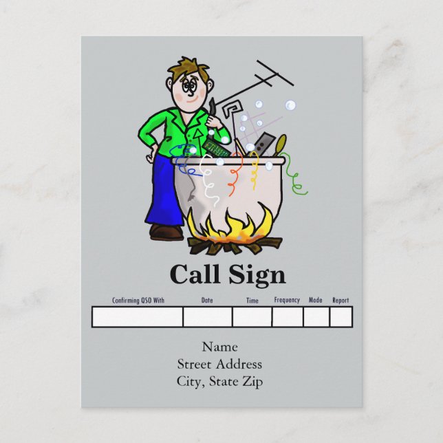 Ham Ham QSL, Personalizar de tarjetas de hebreo. (Anverso)