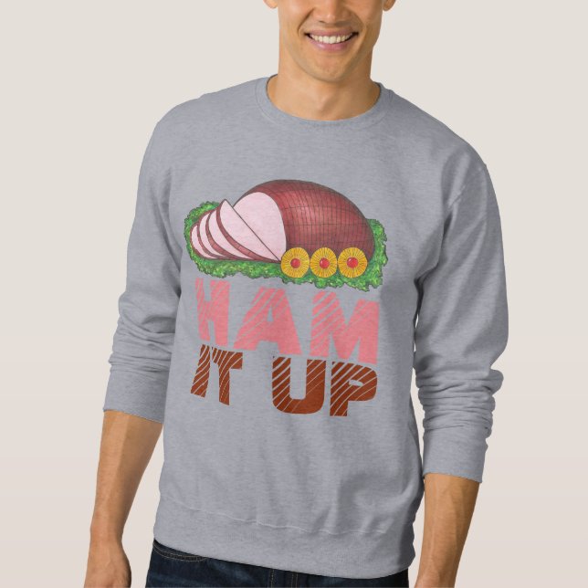 HAM IT UP Holiday Ham Ugly Navidades Sweater (Anverso)