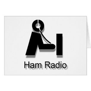 Ham Radio 3-D Plain Logo Tarjetas en blanco para P