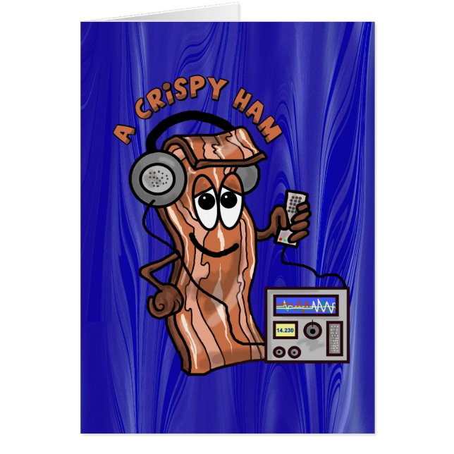 Ham Radio Bacon Operator Graciosa Tarjeta de Salud (Frente)
