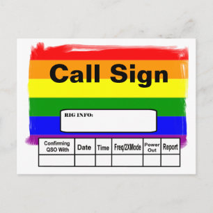 Ham Radio Gay Prige Bandera Arcoiris Tarjeta QSL